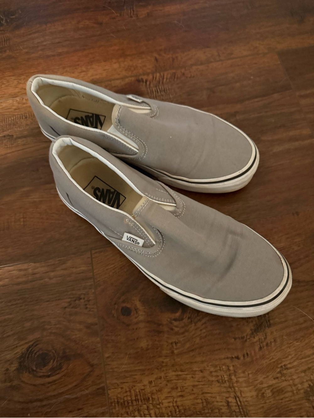 Vans Slip-On Canvas Loafers in Light Gray